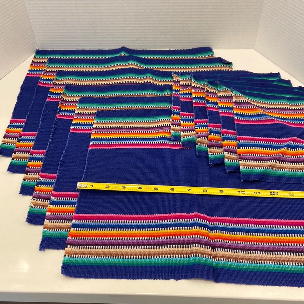 Guatemalan hand made placemats (16x12) and napkins (8x8) quantity of 6